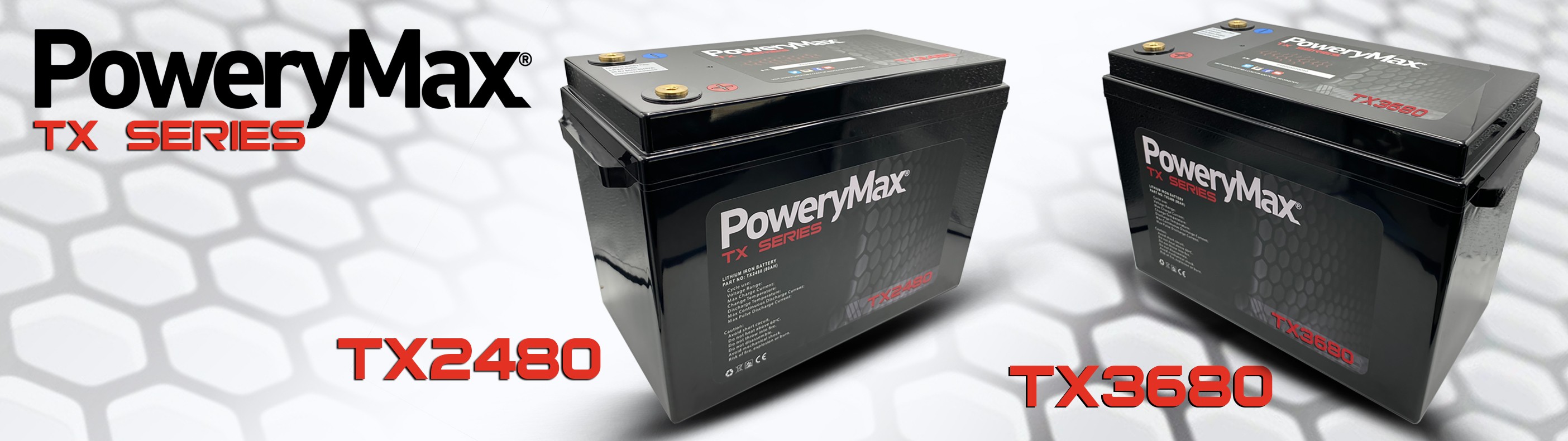 Baterías de Litio de Tracción para Motores eléctricos y dispositivos que precisen alimentación en 24v. o 36v. Serie TX de PoweryMax.